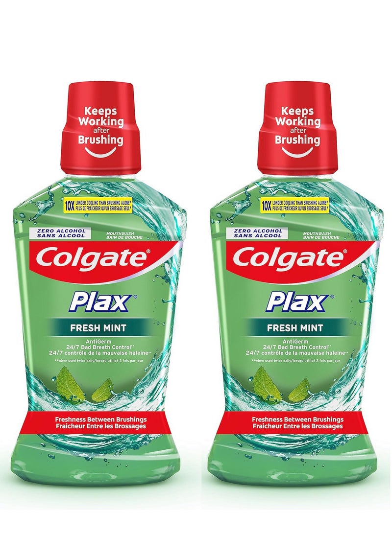 Colgate Pack Of 2 Colgate Plax Fresh Mint Mouthwash 500ml - Image 1