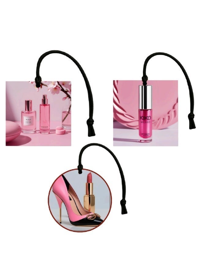 Rozette Rosette Car Air Freshener – Set of 3 (Rozette Scent) | Long-Lasting Luxury Fragrance for Cars | Elegant Hanging Design - Image 2