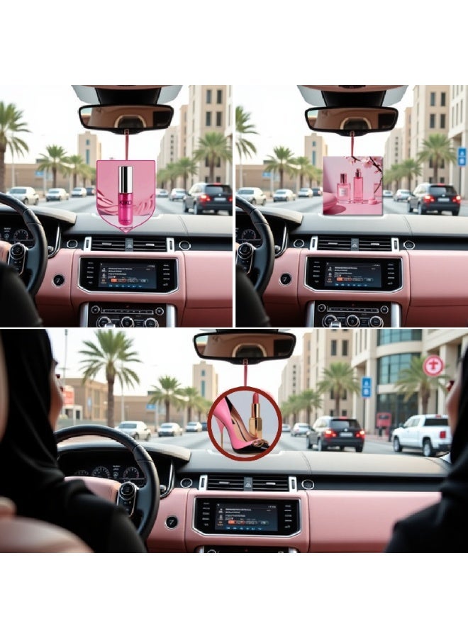 Rozette Rosette Car Air Freshener – Set of 3 (Rozette Scent) | Long-Lasting Luxury Fragrance for Cars | Elegant Hanging Design - Image 1