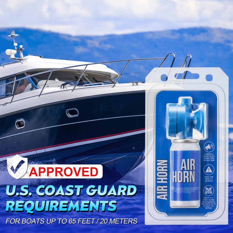 Saillong 2 Pack 1.4oz Marine Boat Air Horn, Loud Air Horns for Safety, Mini Small Blow Fog Bear Horn, Meet Coast Guard, Emergency Use for Marine Boating Sporting Events Outdoor Alarm - Image 3