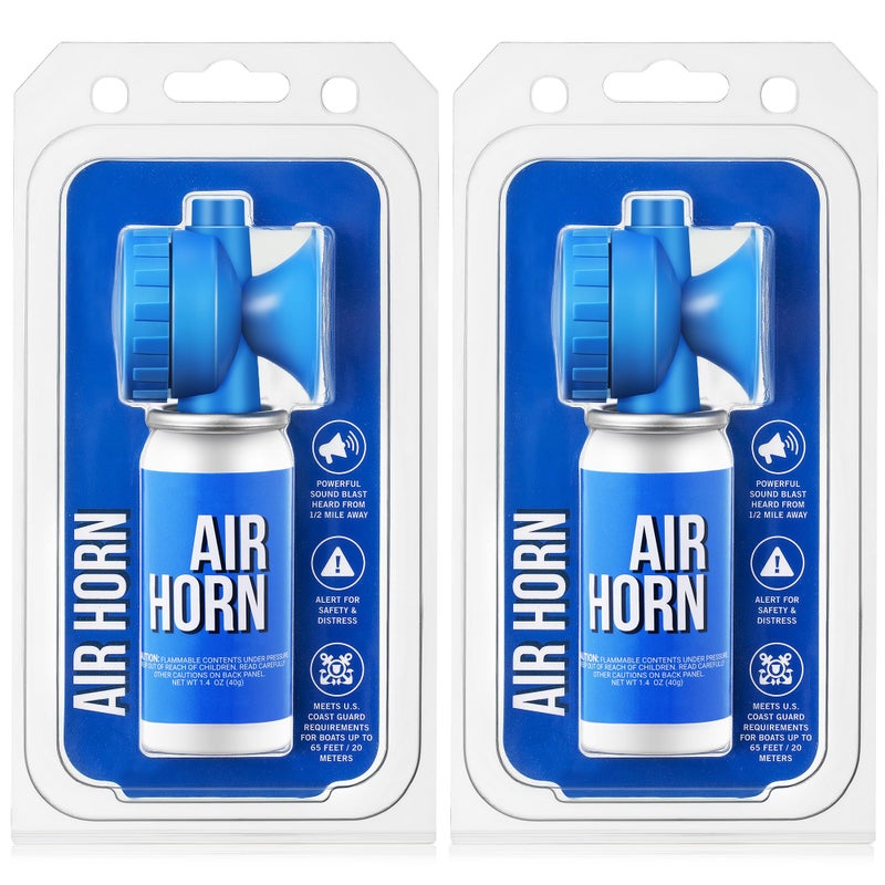 Saillong 2 Pack 1.4oz Marine Boat Air Horn, Loud Air Horns for Safety, Mini Small Blow Fog Bear Horn, Meet Coast Guard, Emergency Use for Marine Boating Sporting Events Outdoor Alarm - Image 1