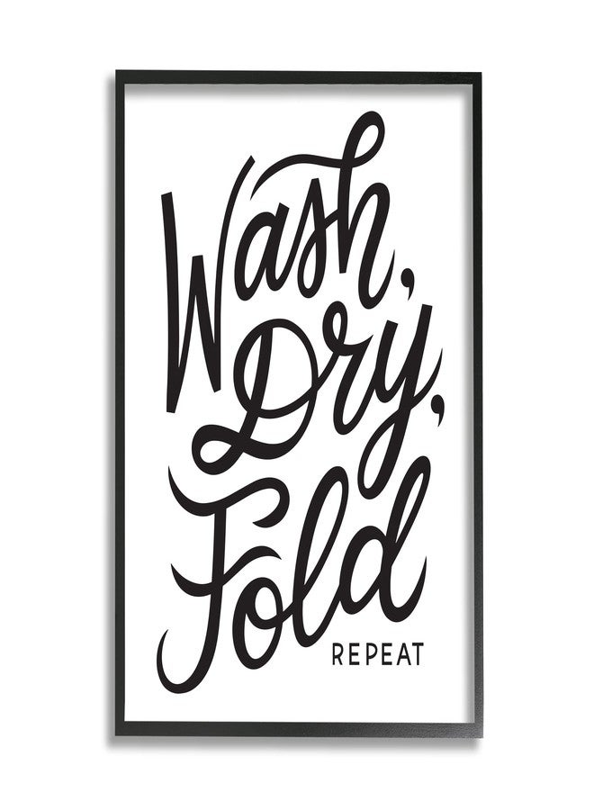 Stupell Industries Wash Dry Fold Text Laundry Typography Sign, Design by Jalynn Heerdt - Image 1