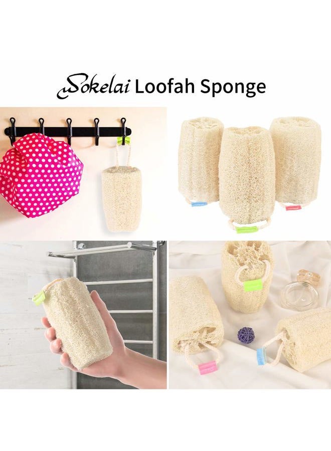 wokelai Natural Loofah Sponge - Exfoliating Body Scrubber for Shower Scrubbing, Organic Luffa Sponges, Egyptian Real Loofa, Bath Shower Puff for Bathing, Spa, Massaging Daily Skin Cleansing Care - Image 5
