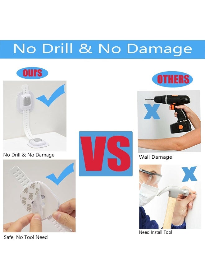 YEYA No Drill Anti tip Furniture Straps Wall Anchors for Baby proofing (2024 Upgraded 2P) - Image 2