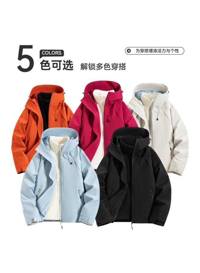 Fapai Casual Outdoor Mountain Style Women's Fleece Jacket Two-piece Set Hooded Jacket Women - Image 4