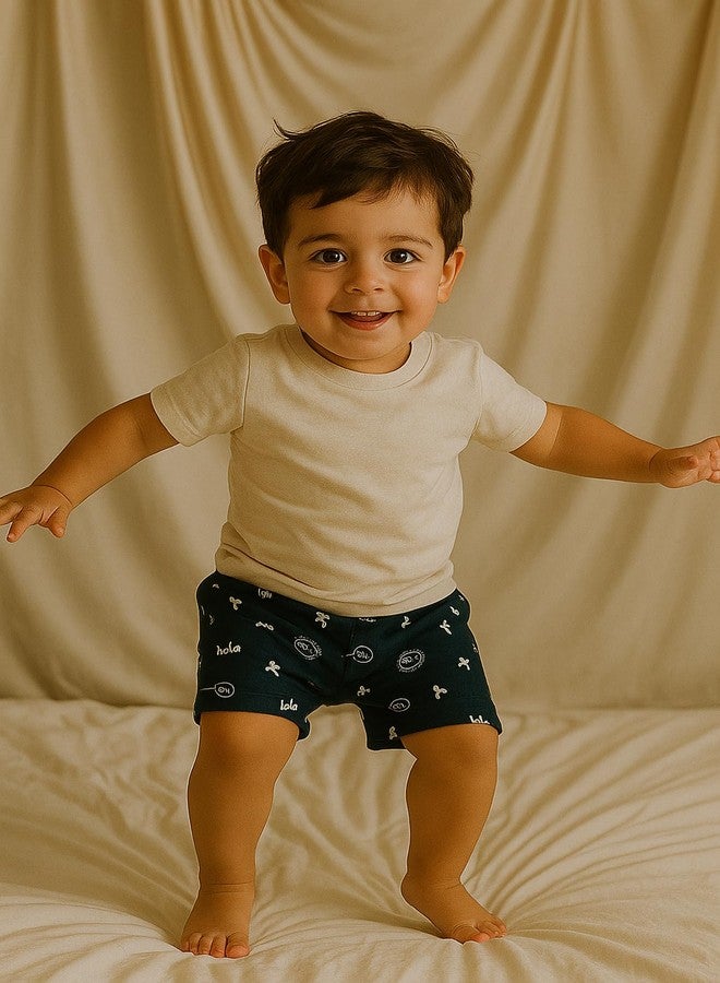 Cortica Kids' Cotton Shorts Combo Pack - Stylish & Comfortable Shorts for Boys, Girls & Kids (Pack of 3 Random Colors & Prints) Multicolour - Image 2