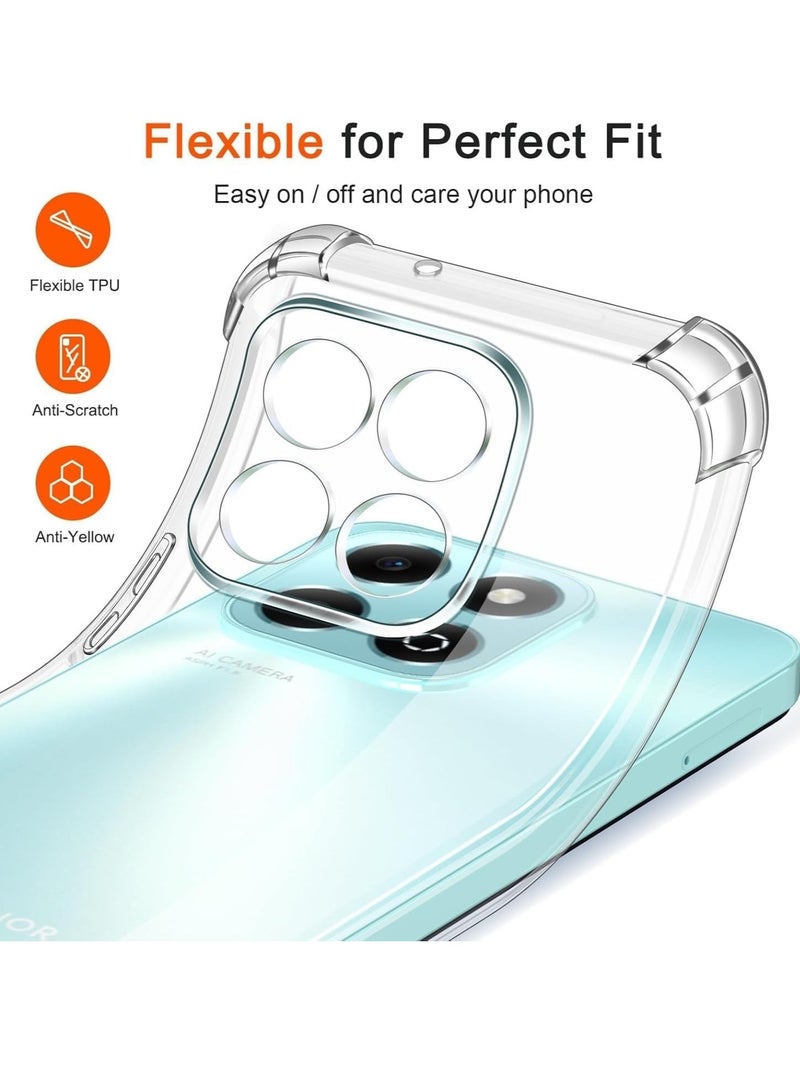 Case Compatible with Honor X6b, Cover Silicone Transparent TPU Gorilla Anti-shock Protector Camera Shockproof Corners - Clear - Image 2