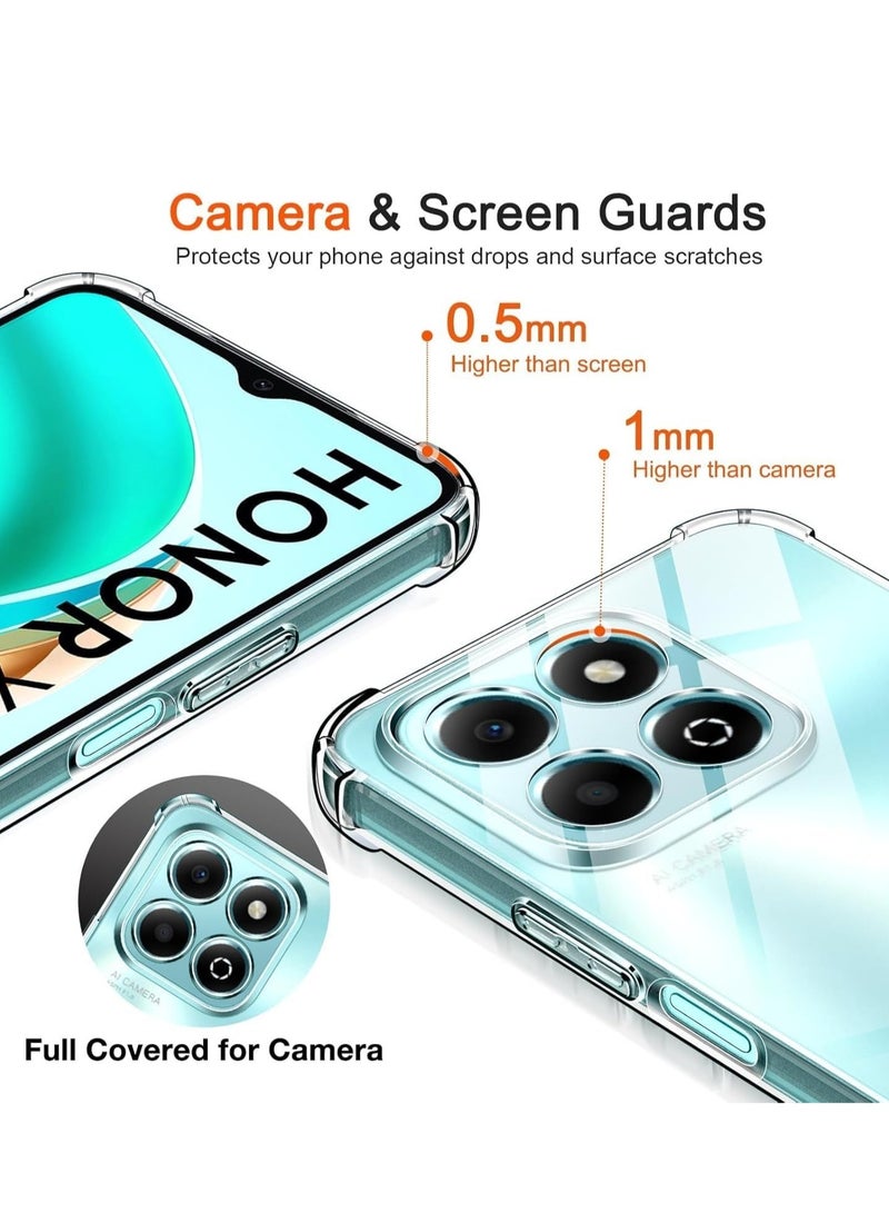 Case Compatible with Honor X6b, Cover Silicone Transparent TPU Gorilla Anti-shock Protector Camera Shockproof Corners - Clear - Image 3