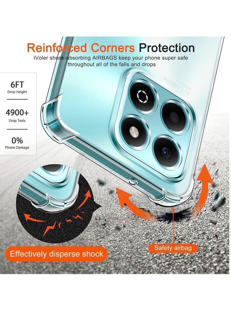 Case Compatible with Honor X6b, Cover Silicone Transparent TPU Gorilla Anti-shock Protector Camera Shockproof Corners - Clear - Image 4