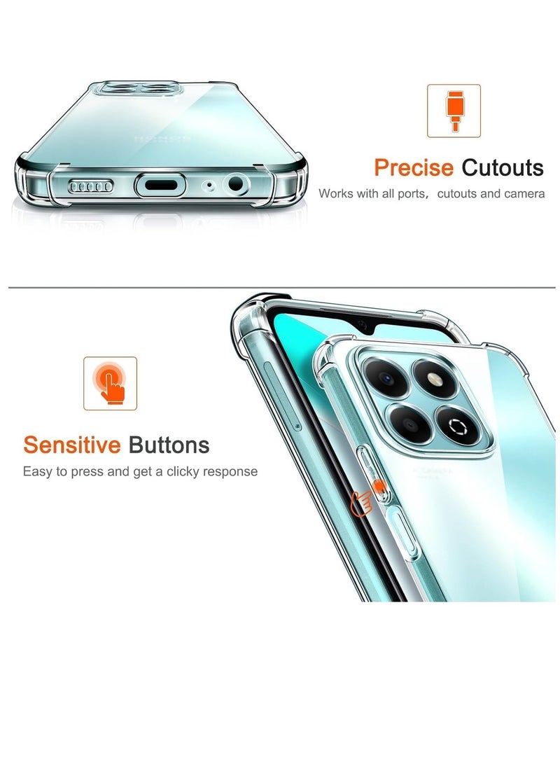 Case Compatible with Honor X6b, Cover Silicone Transparent TPU Gorilla Anti-shock Protector Camera Shockproof Corners - Clear - Image 5