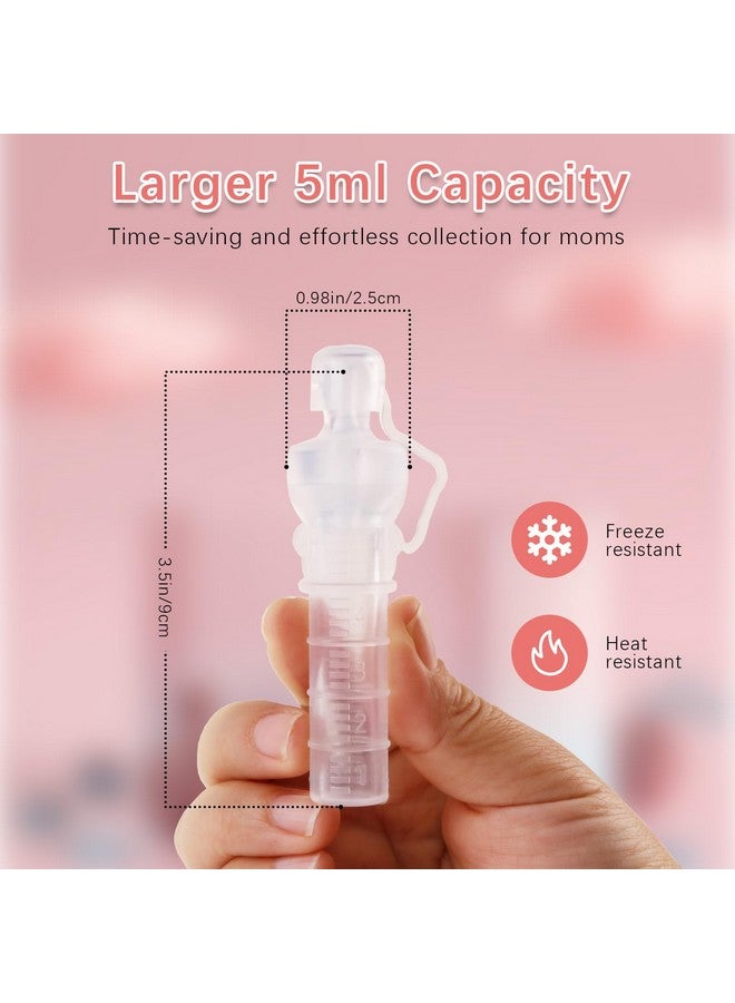 جامع اللبأ، عبوات حليب الثدي القابلة لإعادة الاستخدام مع حقيبة تخزين وفرشاة تنظيف، عبوات لبأ سيليكون 100%، خالية من BPA، جامع متعدد الاستخدامات 5 مل، 6 عبوات - Image 4