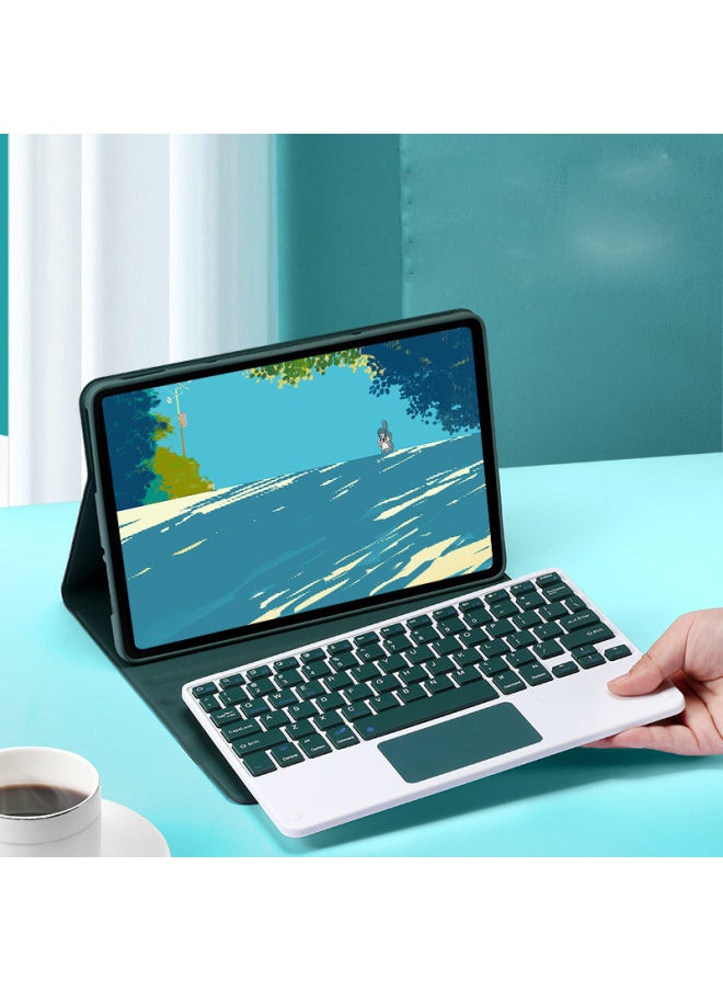 Generic For Lenovo Small P11 Flat Leather Case Pad Pro Protective Case Bluetooth Keyboard Wonderful Touch Backlight 11.5 Inch-Color:Night Green-Touch Bluetooth Keyboard-Product Type:Lenovo K10 Pro  - Image 1