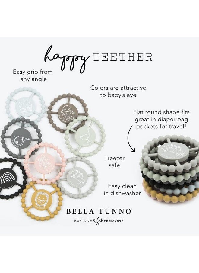 Bella Tunno - Happy Teether - Soft & Easy Grip Baby Teether Toy, Silicone Teether Ring To Help Soothe Gums, Non-Toxic And Bpa Free, First Rodeo - Image 1