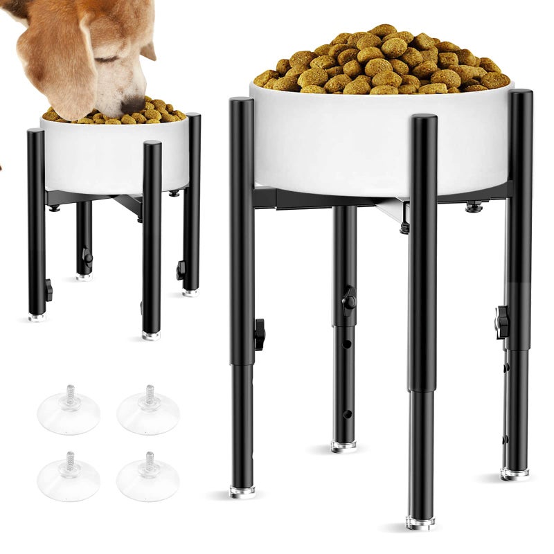 SYBECHATF Adjustable Elevated Dog Bowl StandFits 611inches Bowls4 Height Adjustments Holder for Raised Elevated Dog Food Water Bowl Feederfor Large Medium and Small Dogs