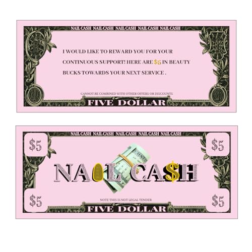 Mocomfor Nail Cash Pink Loyalty Reward Cards for Nail Tech Supplies, Salon Client Gifts & Aftercare, Pedicure Manicure Business Must Haves - 100 Pieces - Image 1