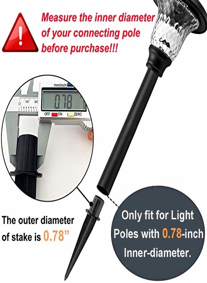 Pluxen Metal Stakes Solar Lights Replacement Spike - Outdoor Ground Stake for Garden Lights Landscape Yard Pathway Patio Lamps Pole (Metal-6 Pack) - 0.78x5.36 inches - Image 5