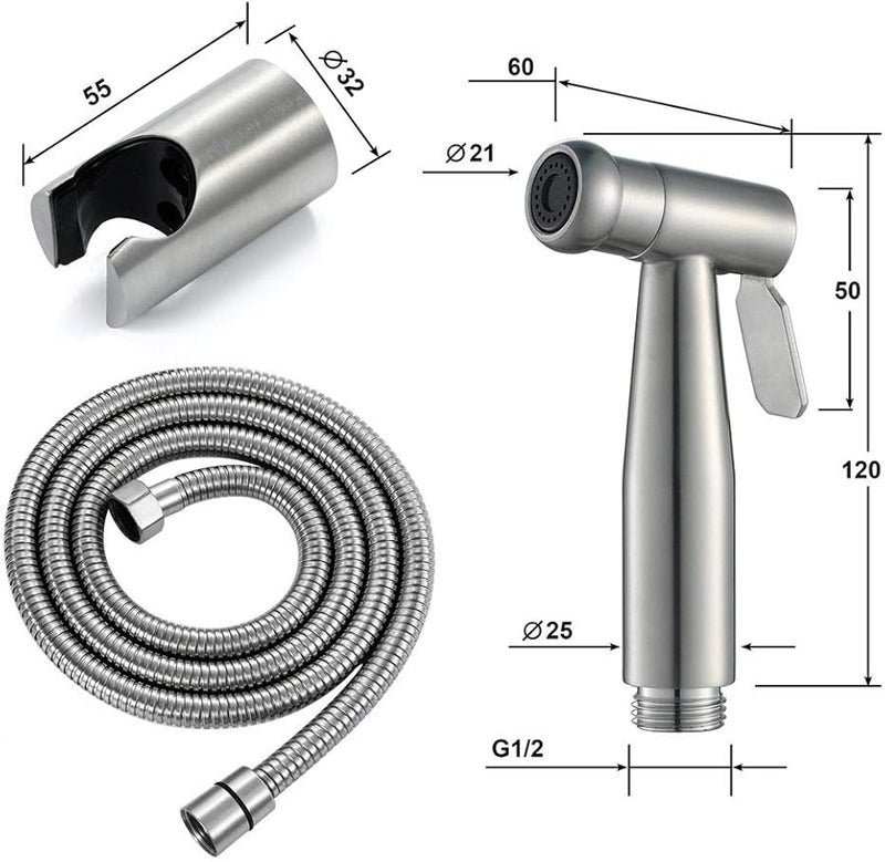 مجموعة بخاخ المرحاض المحمول بالضغط الكامل سهلة التركيب صنبور غسيل مقاوم للتسرب - Image 4