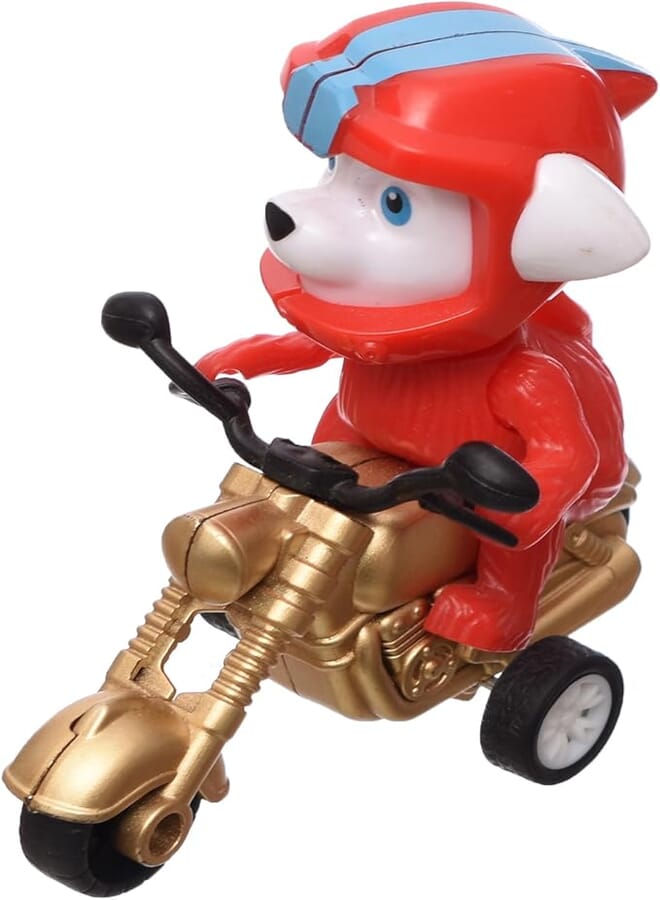 Generic Plastic Motorcycle Racing Toy With Racing Dog Character Add More Entertaining And Fun For Kids - Multi Color