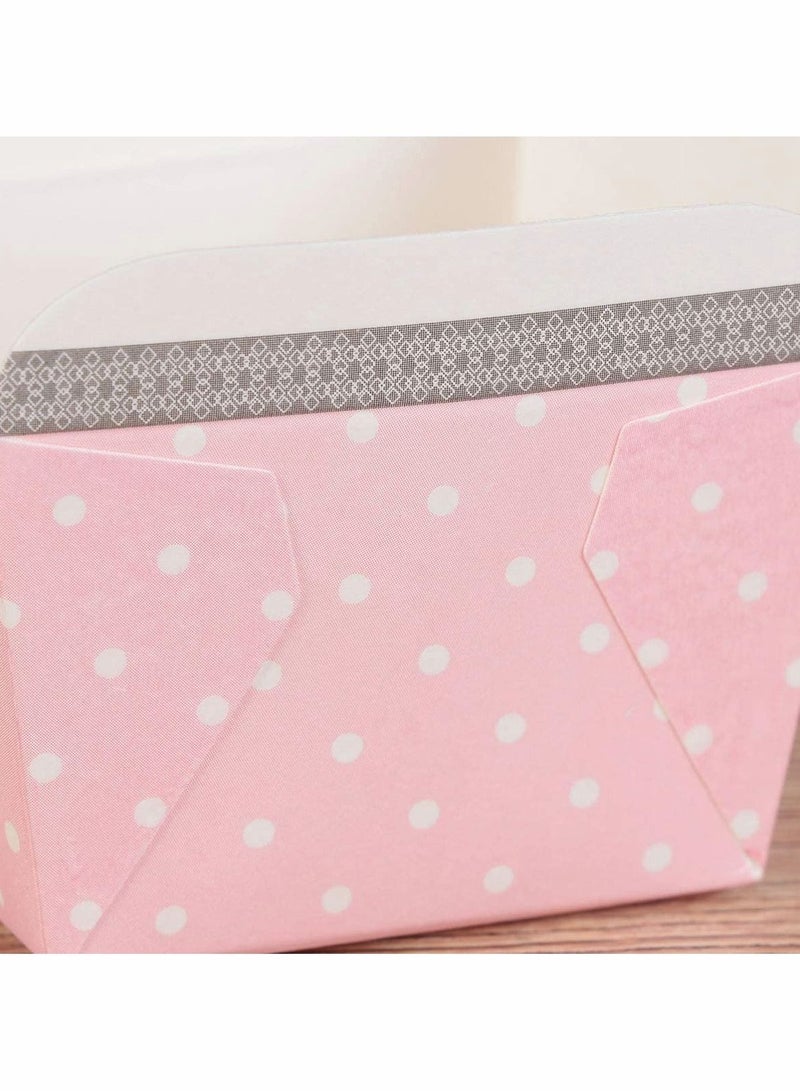 Y&D 100 pcs Cake Paper Cup Square Disposable Cupcake Baking Cups Holder Mini Bowl for Birthday Wedding Party Supplies (Pink Dot)  - Image 5