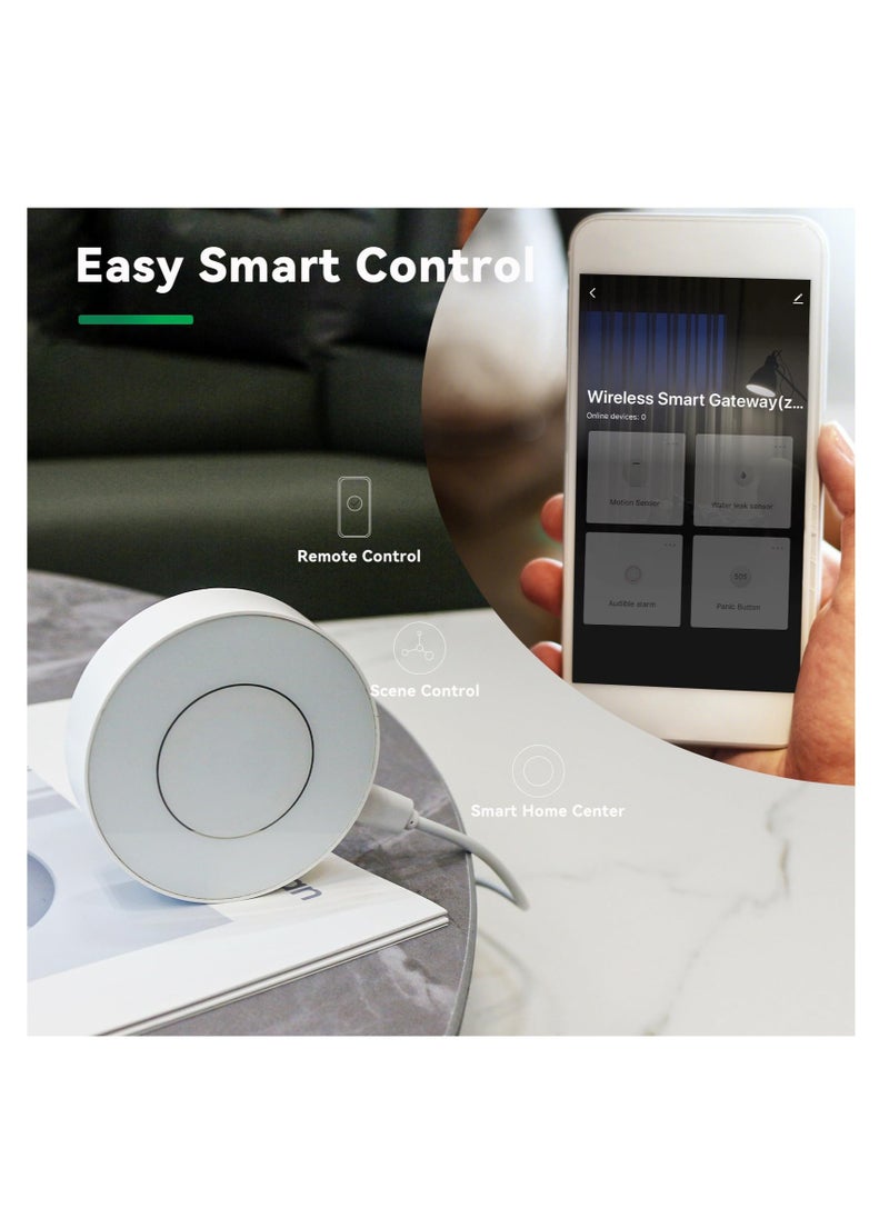 Excefore - 3.0 Smart Home Hub, Supports for Zigbee Sevices Only, Works with Smart Life and Tuya App, Control and Multi-Device Management, Intelligent Bridge Wired Smart Home Gateway (White) - Image 1