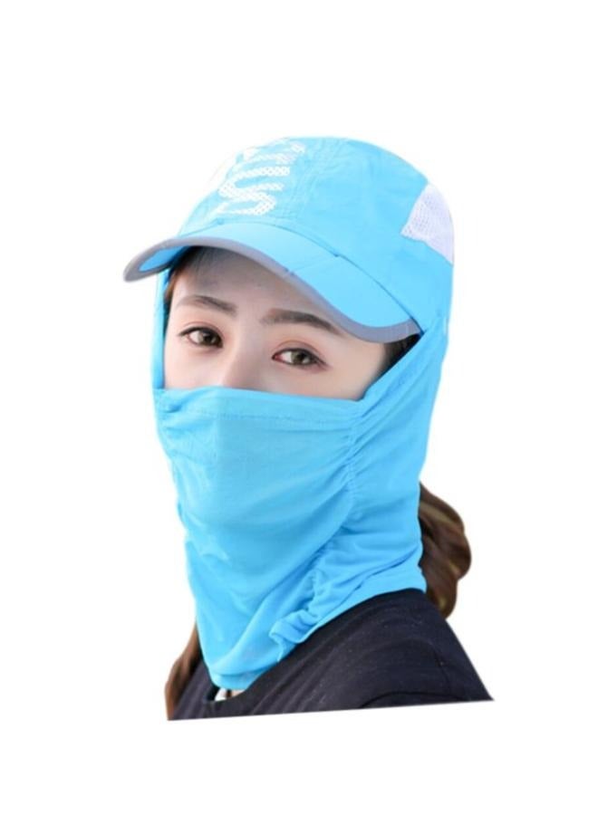 Adjustable Folding Sun Cap Sun Protection Fishing Hat Baseball Cap with Removable Face Neck Cover Flap for Men and Women - Image 1