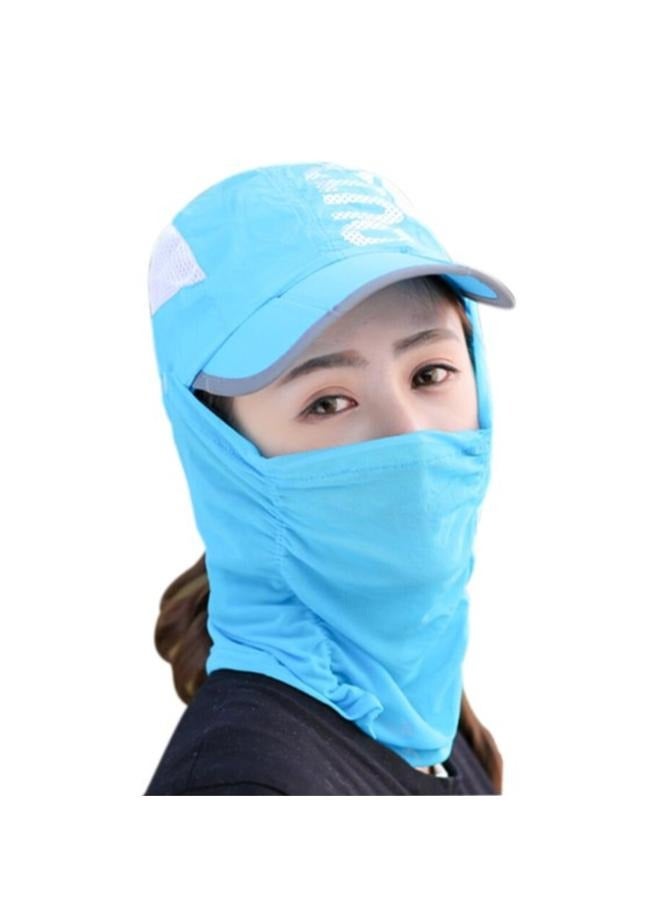 Adjustable Folding Sun Cap Sun Protection Fishing Hat Baseball Cap with Removable Face Neck Cover Flap for Men and Women - Image 2