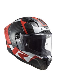 LS2 HELMET FF805 FULL FACE RACING THUNDER CARBON FIBER - COLOR: CARBON X RED X WHITE - SIZE L 59-60 CM