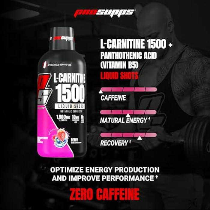 PROSUPPS L-Carnitine Liquid 1500, Stimulant-Free Liquid Shots for Men & Women - Clean Workout Drink for Energy, Performance & Muscle Recovery - No Sugar, No Carbs - 31 Servings, Berry - Image 2
