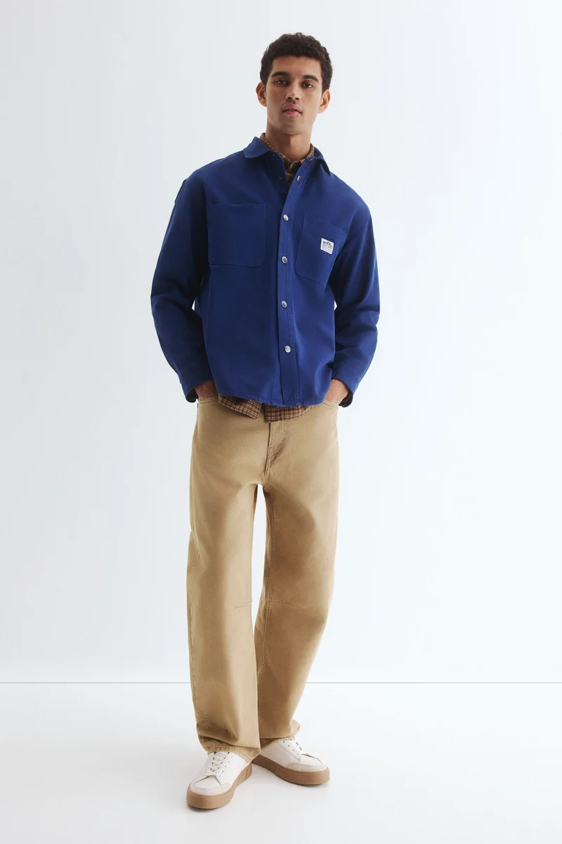 اتش اند ام جاكيت خفيف بقصّة فضفاضة من قماش كانفاس