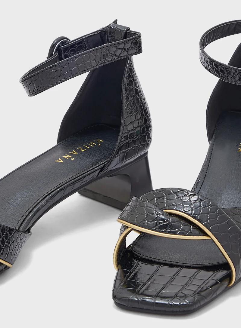 Khizana Textured Twisted Heeled Sandal