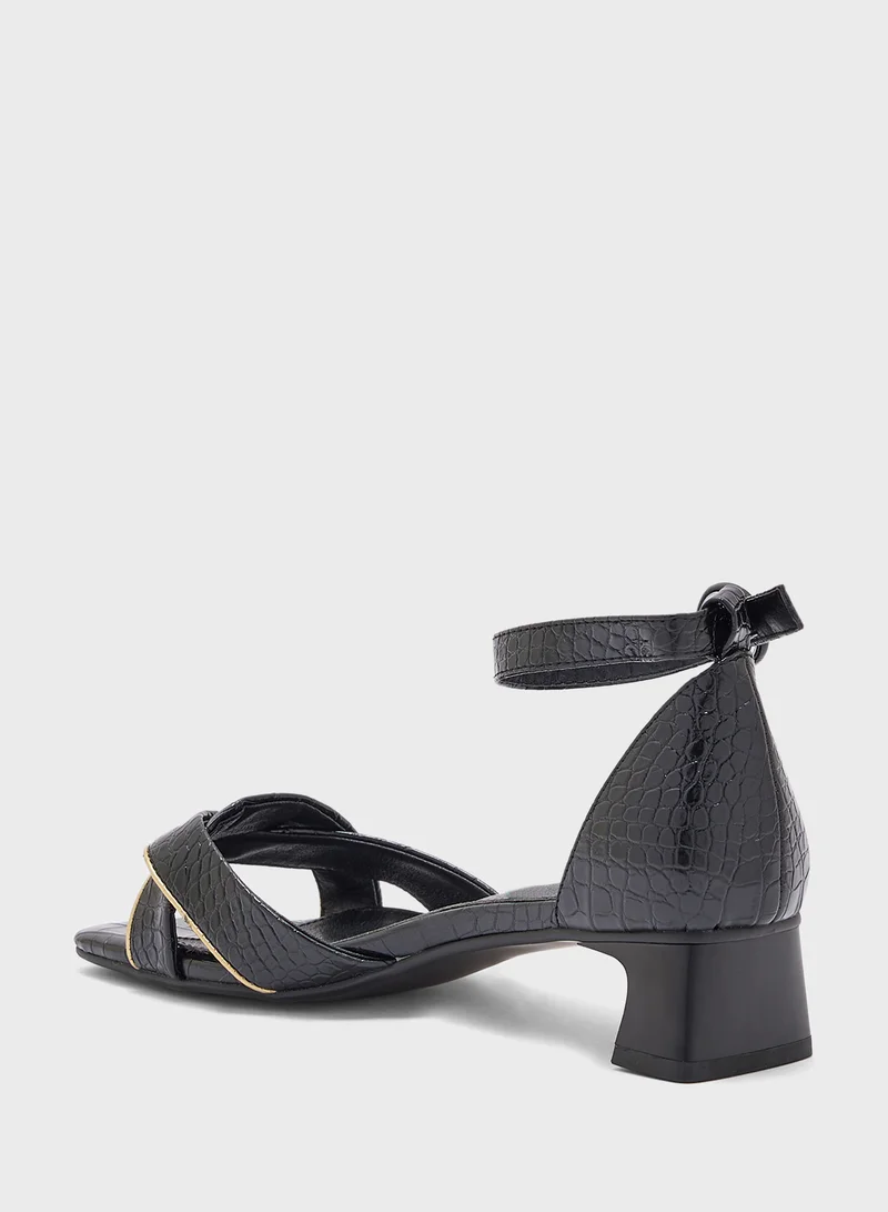 Khizana Textured Twisted Heeled Sandal