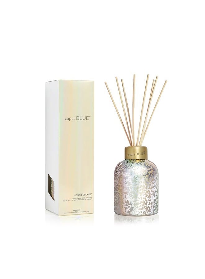 Capri Blue Reed Diffuser - Reed Diffuser Set Includes Scented Oil, Sticks, and Mercury Iridescent Glass Bottle - Home Decor Room Fresheners - Honeydew Crush (5.7 fl oz) - Image 1