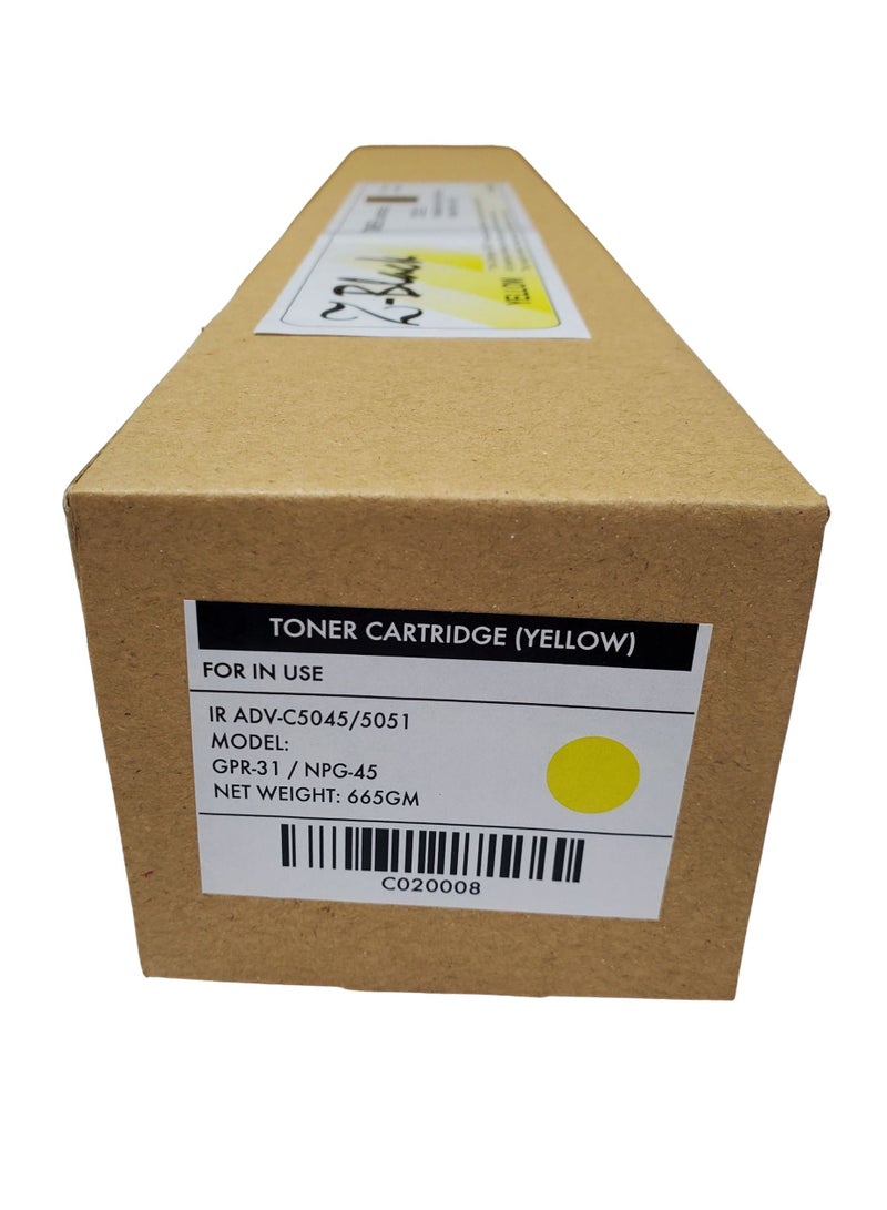 Z-Black Compatible Toner Cartridge for Canon IR Advance C-5045 / 5051 / 5250 / 5255 / NPG45 / GPR30 / C-EXV28 (YELLOW) - Image 2