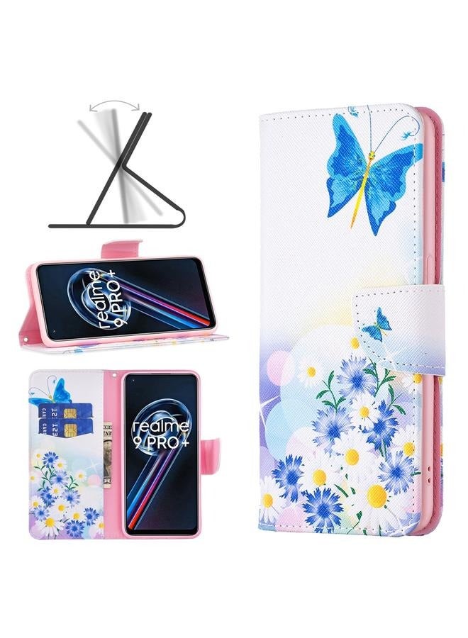 جرين تايجر لـ OPPO Realme 9 Pro + حافظة هاتف جلدية بنمط رسم ملون (حب الفراشة) - Image 1