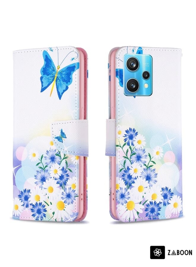 جرين تايجر لـ OPPO Realme 9 Pro + حافظة هاتف جلدية بنمط رسم ملون (حب الفراشة) - Image 2