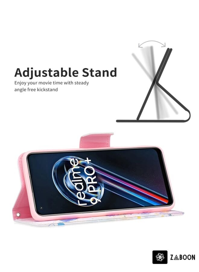 جرين تايجر لـ OPPO Realme 9 Pro + حافظة هاتف جلدية بنمط رسم ملون (حب الفراشة) - Image 3