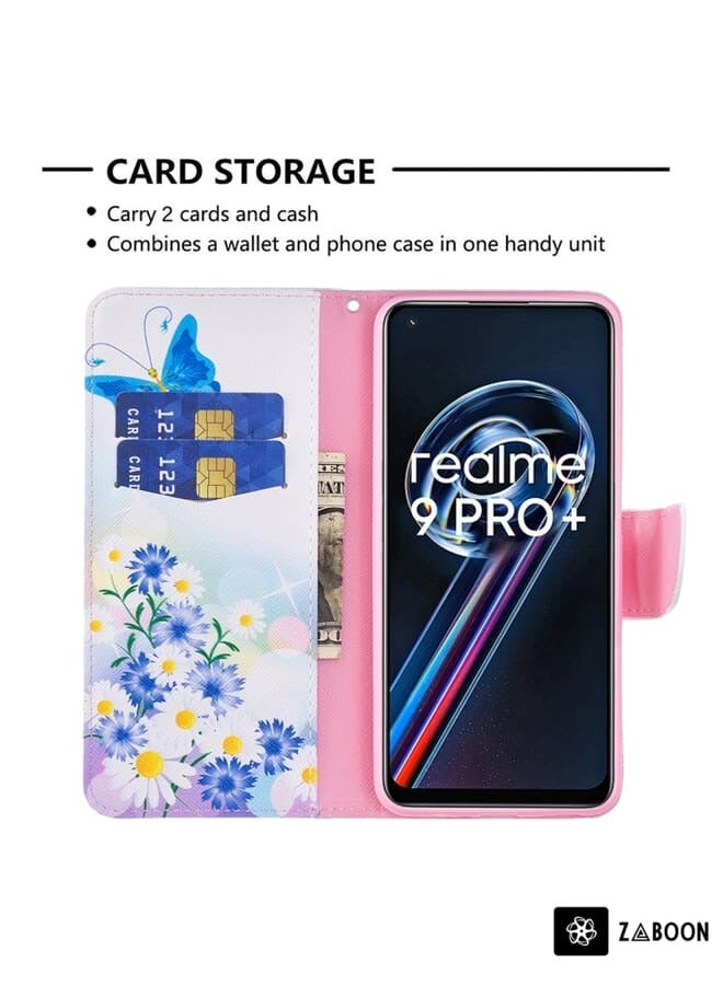 جرين تايجر لـ OPPO Realme 9 Pro + حافظة هاتف جلدية بنمط رسم ملون (حب الفراشة) - Image 4