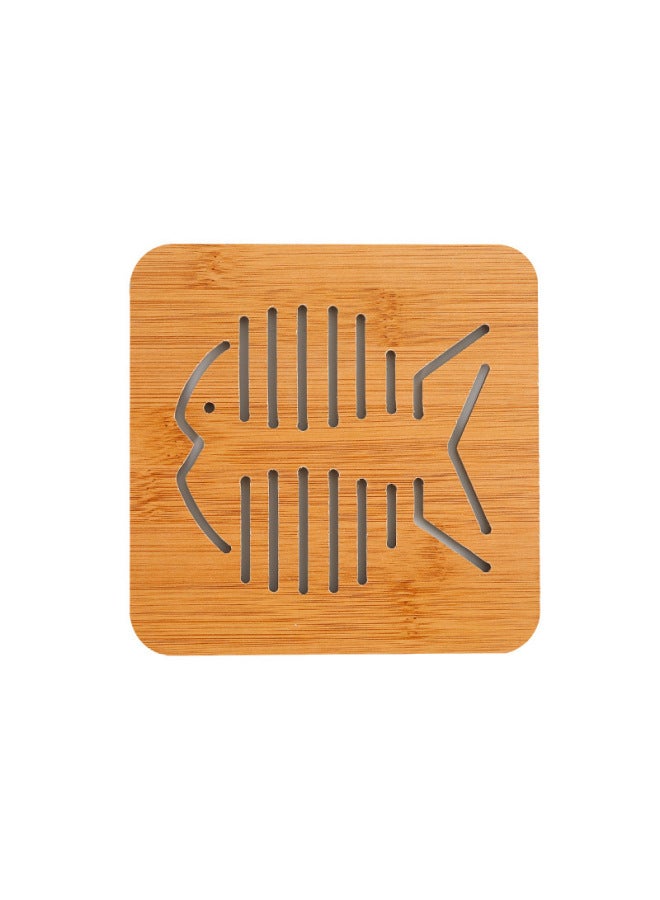 Hollow Wooden Coaster Kitchen Thickened Anti-scalding Heat Insulation Mat Placemat Non-Slip Pot Mat Bowl Mat Plate Mat Coaster-Color:Large Apple  - Image 5