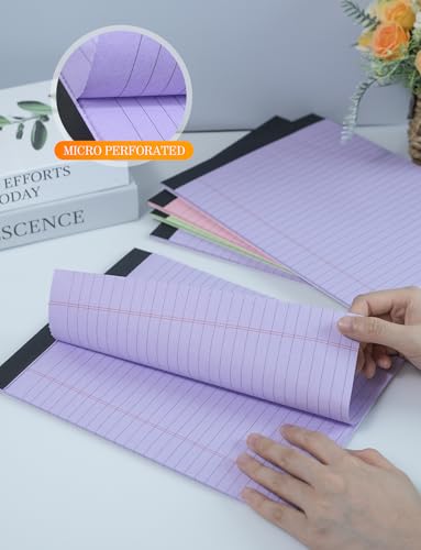 Zaviko Colored Legal Pads 8.5 x 11, 6 Pack Writing Pads 8.5 x 11, Note Pads 8.5x11 College Ruled, Easy Tear-Off Colored Note Pads, 30 Sheets/Pack, Lined Paper Pads 8-1/2 x 11 for Office Supplies - Image 3