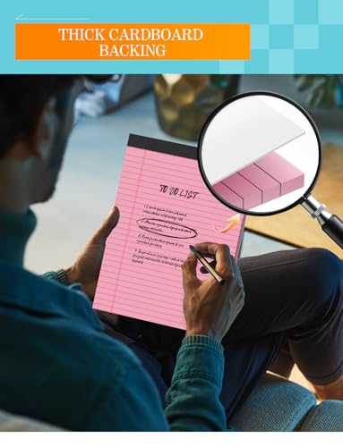 Zaviko Colored Legal Pads 8.5 x 11, 6 Pack Writing Pads 8.5 x 11, Note Pads 8.5x11 College Ruled, Easy Tear-Off Colored Note Pads, 30 Sheets/Pack, Lined Paper Pads 8-1/2 x 11 for Office Supplies - Image 4