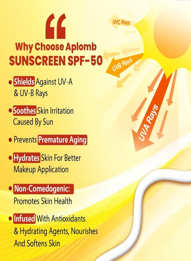 Aplomb Embellish Sunscreen Ultra Gel SPF-50 PA++++ for Even Toned & Glowing Skin with Blue Light Protection, Broad Spectrum for All Skin Types, UV-A, UV-B & HEV Protection (Pack of 1) 50G - Image 5