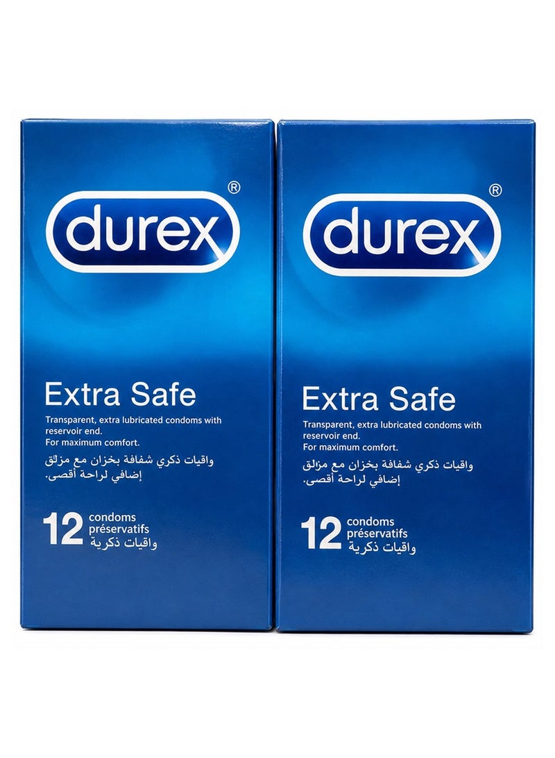 دوريكس Pack Of 2 Durex 12-Piece Latex Extra Safe Condoms - Image 1