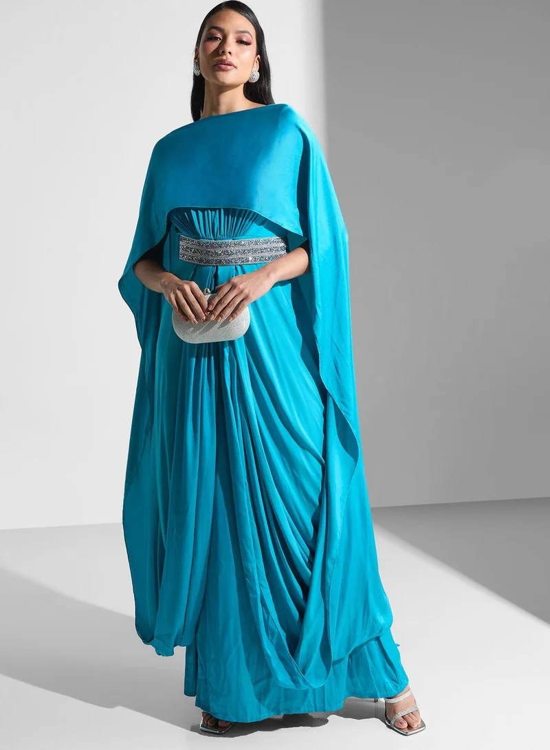 Golden Apple Embellished Waist Tiered Dress
