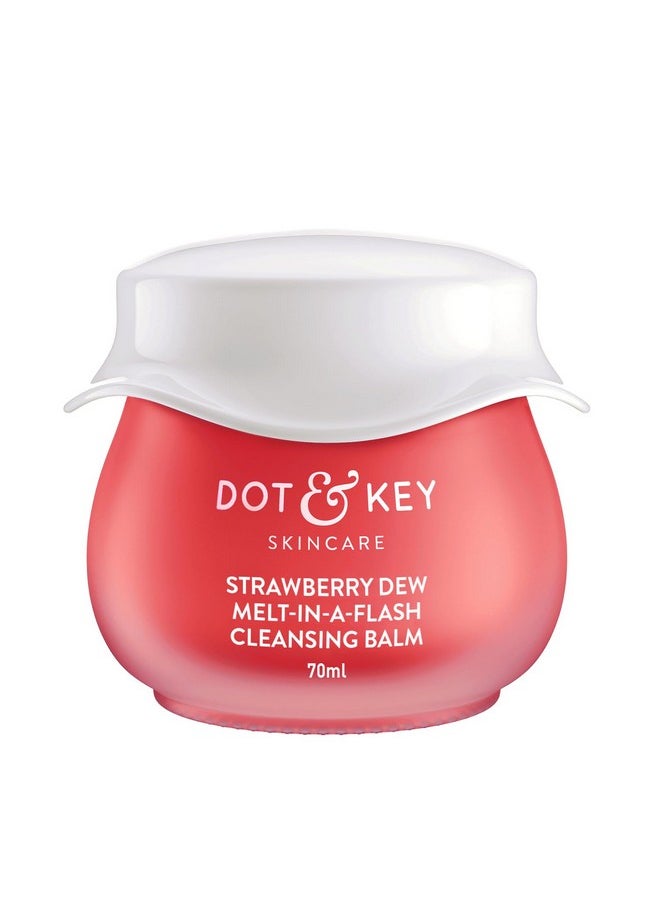 Dot & Key Strawberry Dew Cleansing Balm For Clean Smooth & Dewy Skin Makeup Remover Balm Non Greasy Makeup Cleanser Face Scrub Cleanses Dirt Makeup & Sunscreen For All Skin Types 70Ml  - Image 1