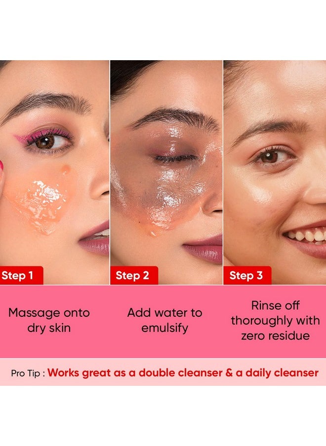 Dot & Key Strawberry Dew Cleansing Balm For Clean Smooth & Dewy Skin Makeup Remover Balm Non Greasy Makeup Cleanser Face Scrub Cleanses Dirt Makeup & Sunscreen For All Skin Types 70Ml  - Image 3
