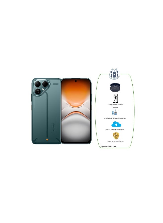 TECNO Pova 8 5G 8GB RAM 256GB Echo Green + Tecno TWS + 180 days screen warranty + 2 years battery replacement warranty + 256GB Cloud storage for 2 years + 2 years International Warranty - Global Version - Image 1