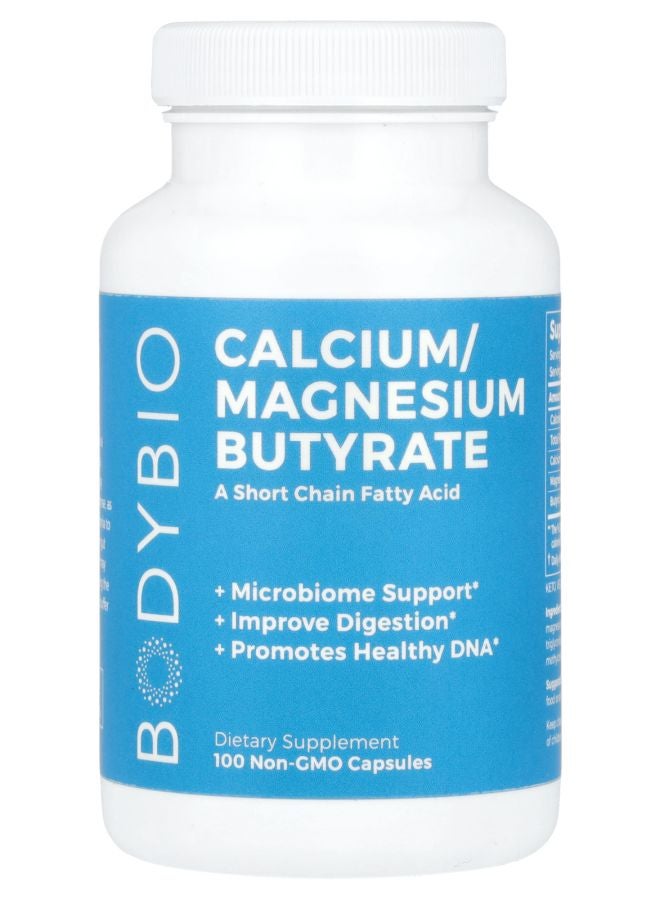 BodyBio Calcium/ Magnesium Butyrate 100 Non-GMO Capsules