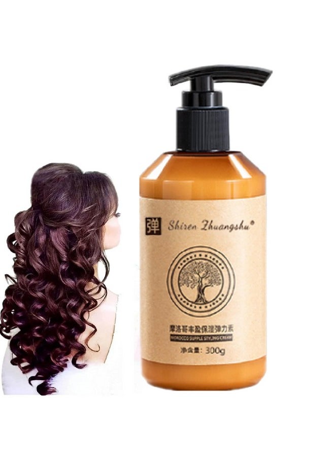 YG LianKai - [Original and Genuine] Long-lasting Styling Moroccan Volume Moisturizing Elasticity, Morocco Moisture Styling Elastin Conditioner for Curly Hair, Moroccan Curl Defining Cream(300g) - Image 1