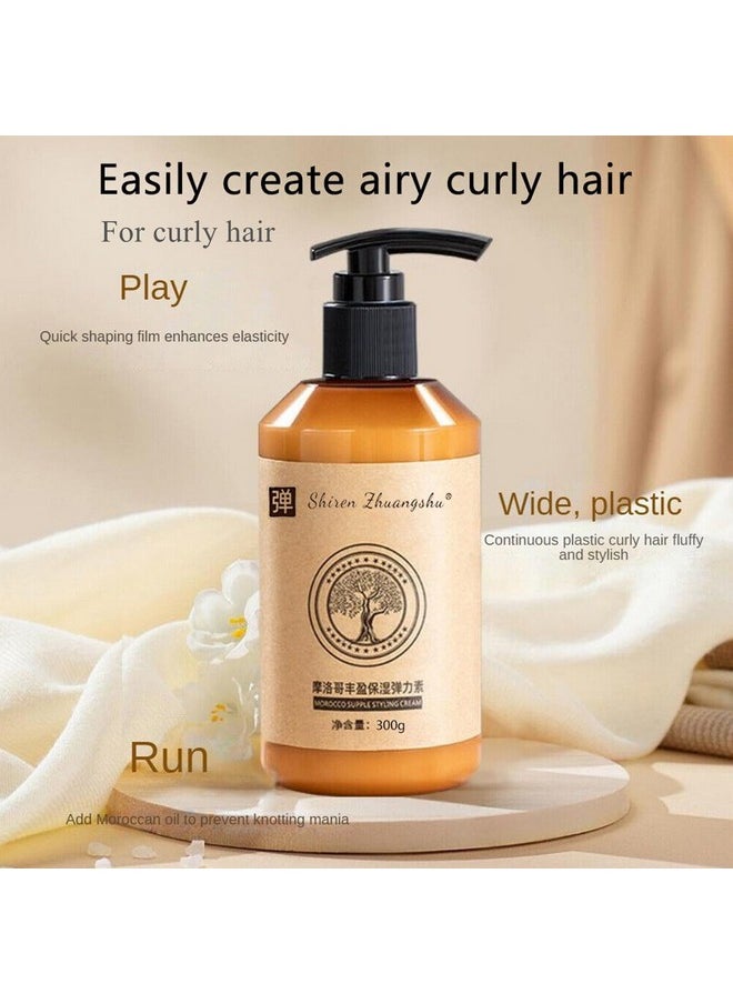 YG LianKai - [Original and Genuine] Long-lasting Styling Moroccan Volume Moisturizing Elasticity, Morocco Moisture Styling Elastin Conditioner for Curly Hair, Moroccan Curl Defining Cream(300g) - Image 1