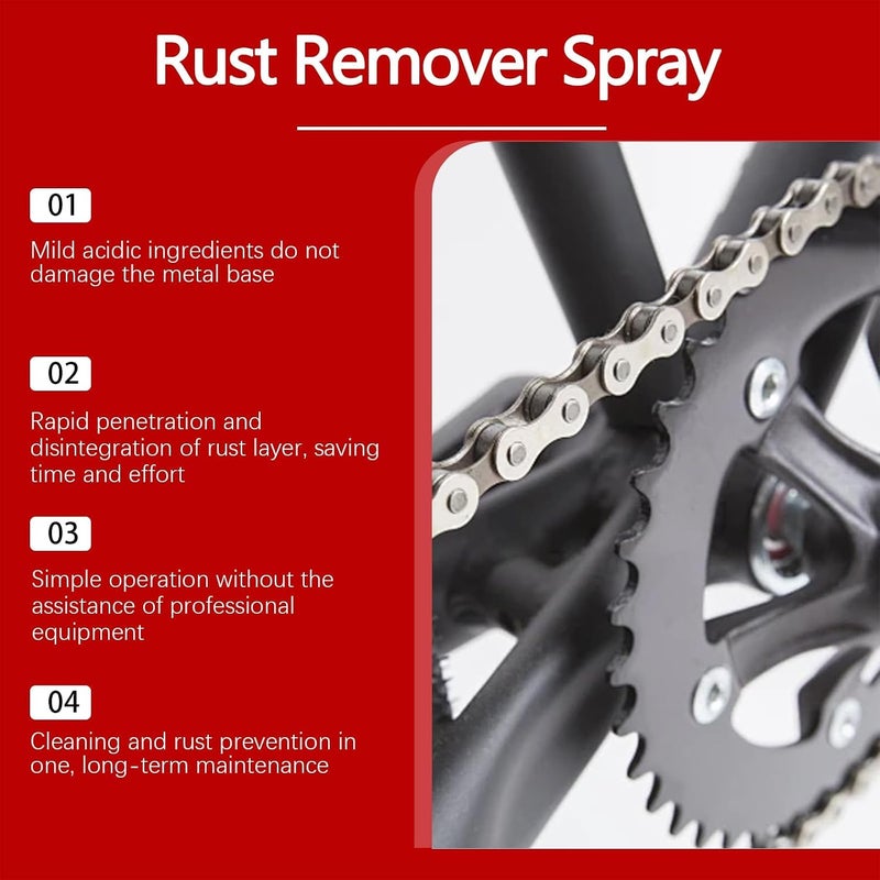 Rust Remover Spray for Metal, 100ml Heavy-Duty Rust Dissolver, Iron Stain Cleaner for Metal, Tools, Cars, Chains, Removes Rust from Multiple Surfaces, Easy-to-Use Solution - Image 4